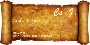 Csák Géza névjegykártya