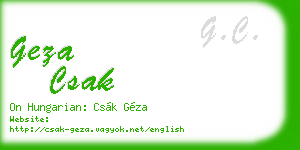 geza csak business card