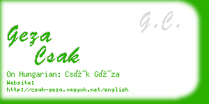 geza csak business card